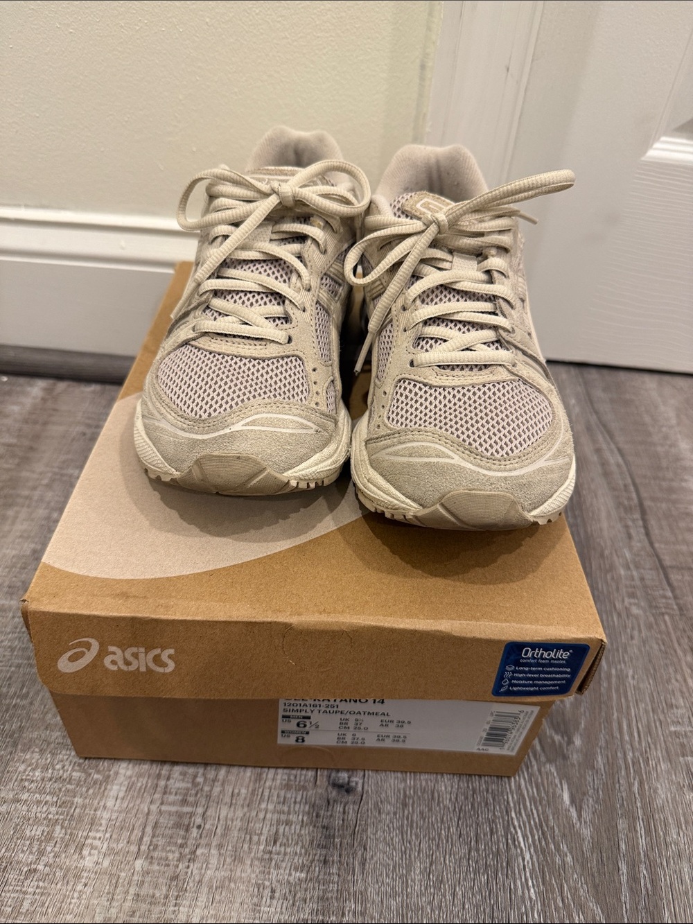 ASICS  Neutral Beige Mesh Sneakers